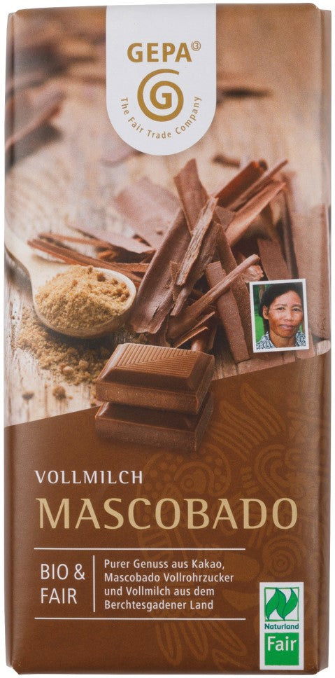 GEPA Vollmilch BIO Schokolade Mascobado