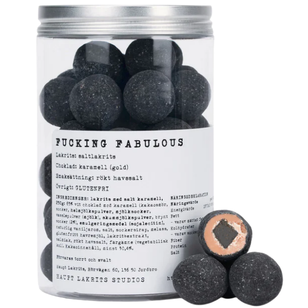 Boules "Fucking fabulous" de réglisse, chocolat au caramel salé et goût fumé - Haupt Lakrits