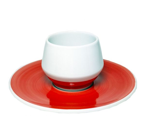 Lot de 4 tasses à expresso blanches et rouges (Collection: Maniko) - Club House
