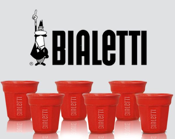 Lot de 6 tasses à expresso rouges - Bialetti