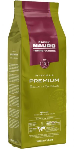Mauro Premium Kaffee, Espressobohnen, Beutel mit 1000g