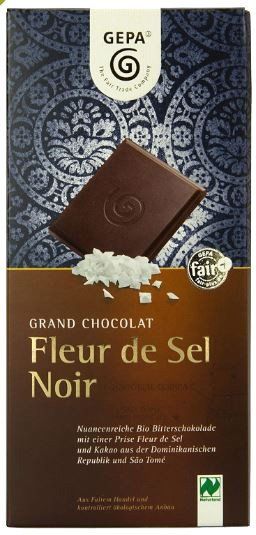 Tablette de chocolat noir BIO et Fleur de Sel - GEPA